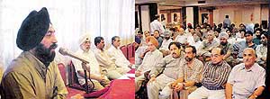 Mr Sarbjit Singh, general secretary, Punjab State Goods Transport Association addressing the general meeting of the Truck Operators Unions here on Wednesday.