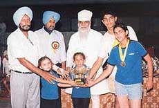 Winners of the Ludhiana District Roller Skating Championship along with the chief guest, Mr Dalip Singh Naamdhari, which concluded on Thursday in Ludhiana. 