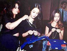 Indian film star Moon Moon Sen with her daughters Raima and Riya 