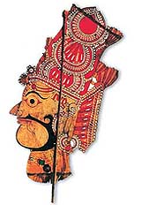 A heroic figure: Leather puppet from Karnataka; 19th century