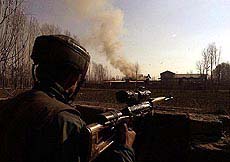 A BSF jawan on the alert