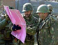 Army officers discuss the operational strategy