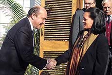 Mr Ivanov meeting with Congress President Sonia Gandhi