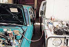 If the battery is low, the best way to start the car is by making use of another cars battery.