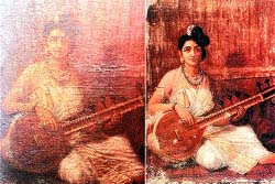 A painting before and after it had been restored