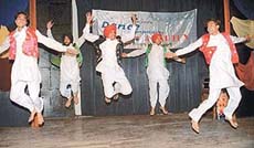 Boys perform in a dance competition organised by Agaaz in the TTTI, Sector 26, Chandigarh, on Sunday.
