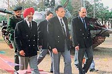 Lt-Gen Kapil Vij during his visit to 70 Armoured Regiment