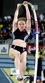 Russias pole vault jumper Svetlana Feofanova is seen while passing 4.50 m during the Sparkassen Cup