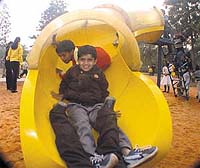 Children enjoying at the new-look Children’s Park at India Gate inaugurated by Chief Minister Sheila Dikshit
