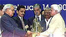 Prime Minister Atal Behari Vajpayee presenting the Prime Minister's trophy