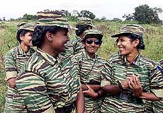 Women fighters of the Liberation Tigers of Tamil Eelam