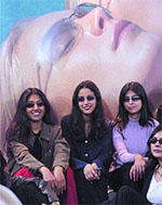 Models at the Optics 2002 fair at Pragati Maidan in the Capital on Sunday.