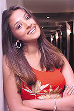 New comer Aarti during the music launch of Tumse Achcha Kaun Hai in the Capital on Wednesday.