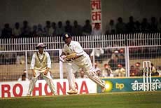 Indias batting maestro Sachin Tendulkar who scored an unbeaten 137 runs for a single