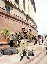 Budget papers being taken inside Parliament House