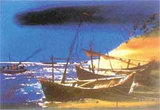 Maitys serene seashore in watercolour.