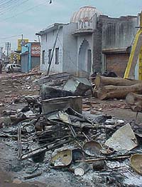 Good strewn outside mosque in Kabootar Chowk, Kaithal, which was attacked by a mob  on Friday.