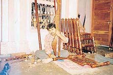 Besides the traditional maroon-gold Sankheda furniture, craftspersons are experimenting with a variety of other colours too
