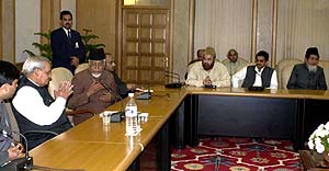 Prime Minister Atal Behari Vajpayee meets with a delegation