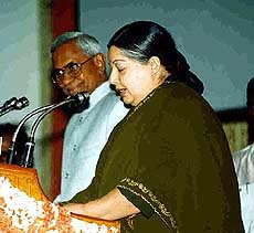 AIADMK supremo Jayalalithaa who was sworn-in as Chief Minister