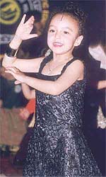 A student of Children Valley School, Preet Vihar, participating in a talent show.