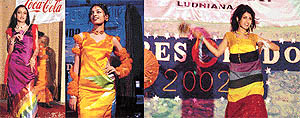 Glimpses of a fashion show organised during Crescendo-2000 in Ludhiana on Monday.