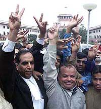 Petitioner Aslam Bhura comes out of the Supreme Court