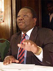 Zimbabwe Opposition leader Morgan Tsvangirai of the Movement for Democratic Change