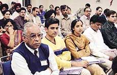 Doctors attend the CME on transfusion medicine organised by Department of Haematology and Transfusion Medicine, GMCH, Sector 32, Chandigarh, on Friday.
