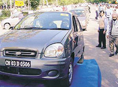 Joy Drive for select customers being launched at Sukhna Lake by Hyundai Motor India Limited.
