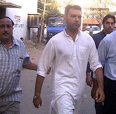 Jagat Singh, husband of Natasha Singh, comes out of Safdarjung Hospital