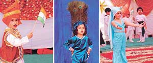 Kids of Love Dale Montessori, Sarabha Nagar, present cultural items on the occasion of the annual prize distribution function in Ludhiana on Sunday evening.