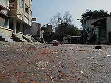 Broken pieces of glass