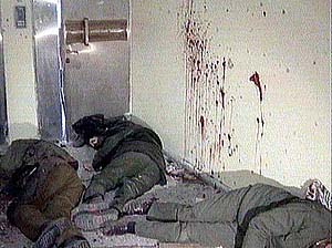 The bodies of three of five Palestinian policemen