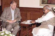 Prime Minister Atal Behari Vajpayee with Yasser Arafat's special envoy