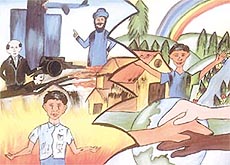 We hate war by Sachin Preet, class X student of Kundan Vidya Mandir, Ludhiana