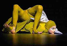 A contortionist performs