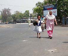 A grandma ventures out with a child