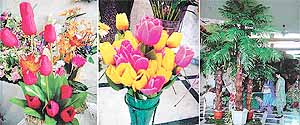 Flowers, plants and designer bouquets on display at an exhibition in Ludhiana.