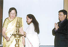 Deputy Chairperson of the Rajya Sabha Najma Heptullah dedicating the India IVF Centre and Research Institute to the nation.