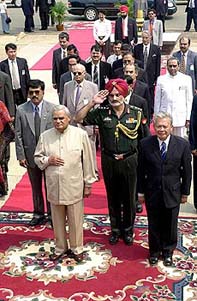 Prime Minister Atal Behari Vajpayee pays homage