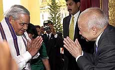 Prime Minister Atal Behari Vajpayee with Cambodian King