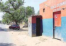 A police picket closed down by the district police at Lalton, Ludhiana.