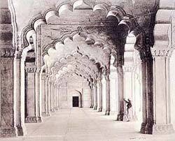 Interior of the Moti Masjid in Agra: Photograph by Samuel Bourne, 1865