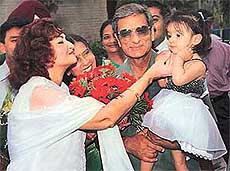 Actress of yesteryear Madhumati at the inauguration of a school of acting at Industrial Area Phase-2 in Chandigarh on Sunday.