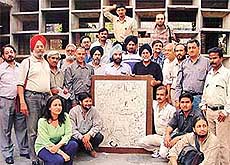 Artists who took part in a drawing workshop in the Government College of Art, Sector 10, Chandigarh, on Sunday.