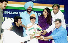 President of the All-India Anti-Terrorist Front M. S. Bittawith Bollywood stars