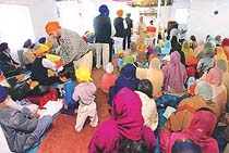 Members of the Sikh Cultural Society of New York Gurdwara gather for a celebration of Vaisakhi