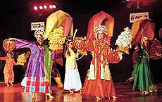 Dancers from the Malaysian city of Penang perform at Tagore Theatre in Chandigarh on Wednesday.
