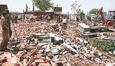 The demolition drive continued in Colony No. 5, razing 1,000 jhuggis to the ground in Chandigarh on Thursday.